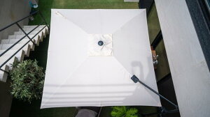パラシェード クオーター (1/4円型) 軒先やテラスに 突っ張り式のパラソル 紫外線から守り、快適なスペースへ!