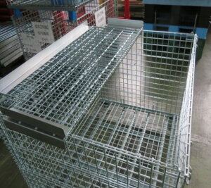 メッシュパレット (フタ付き) 物流商品の スターワン 折りたたんで コンパクトに 積み重ねて スペース節約 フタ付きなので 安心安全 飛散防止!盗難防止!