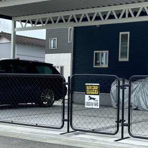 【お得な 取付けセット】アメリカンフェンス 900x1200mm 支柱・金具付きセット 黒