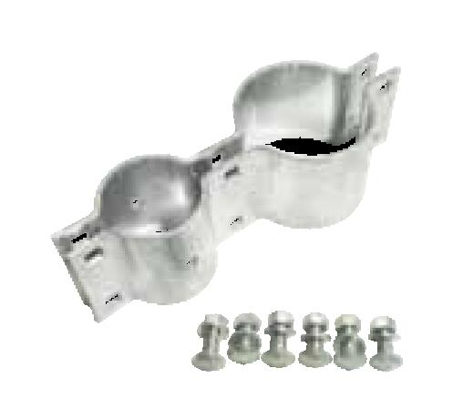 【道路反射鏡】ガードレールと支柱を繋ぐ金具 支柱取付金具 カーブミラー 安全ミラー 道路反射鏡 支柱取付金具 (2組)親子バンド φ89.1 店舗 商業施設内 道路鏡 大型ミラー オプション カーブミラー用 ナック・ケイ・エス 3mob89