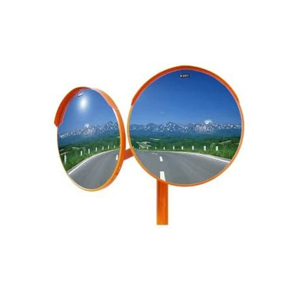 安全道路反射鏡　アクリルミラー Φ800　二面鏡 【設置基準合格品】 アクリルミラー　丸形 Φ800　2面鏡　　　 1MAC0800w 　ナック・ケイ・エス 通路の安全確保や、交通事故防止に！