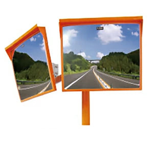 安全道路反射鏡【設置基準合格品】 ナック・ケイ・エス 通路の安全確保や、交通事故防止に！ 【60cm】カーブミラー 安全ミラー 道路反射鏡 店舗 商業施設内 道路鏡 アクリルミラー 角形 角型 500 × 600 2面鏡 1MAC5060w