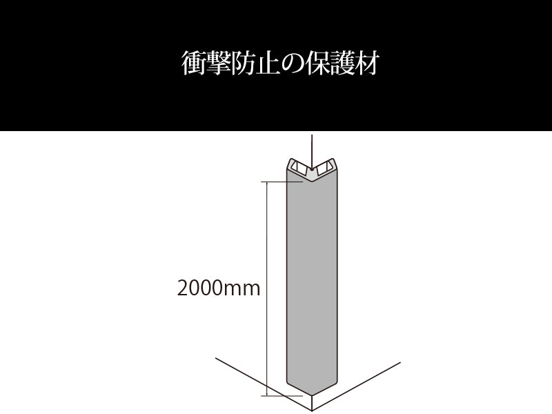コーナーガード　当て板ベース付き　長さ2000mm　35×35×8mm厚【日本製　信栄物産】衝撃保護材　【送料無料】