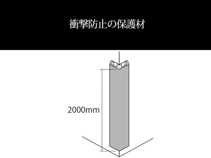 コーナーガード　当て板ベース付き　長さ2000mm　35×35×8mm厚【日本製　信栄物産】衝撃保護材　【送料無料】