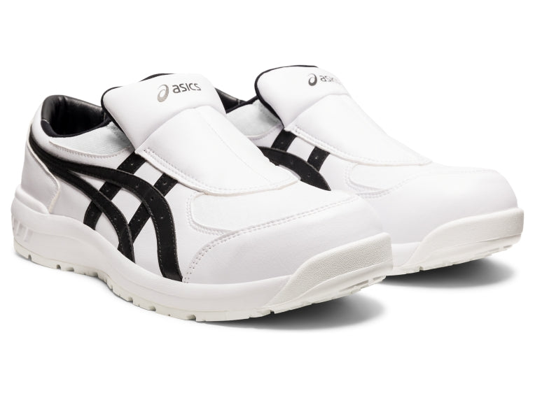 アシックス 安全靴 ウィンジョブ CP211 SLIP-ON 1273A031-100 メンズ レディース 作業靴 スリッポン ローカット 脱ぎ履き簡単 軽量 クッション性 耐滑 耐油ソール JSAA A種認定 ワイド3E相当 ホワイト ブラック