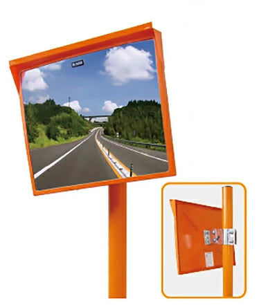 【設置基準合格品】安全道路反射鏡 ナック・ケイ・エス 明るく鮮明！ 軽量で取付もかんたん！ 【80cm】カーブミラー 安全ミラー 道路反射鏡 店舗 商業施設内 道路鏡 アクリルミラー 角形 角型 600 × 800 1MAC6080S