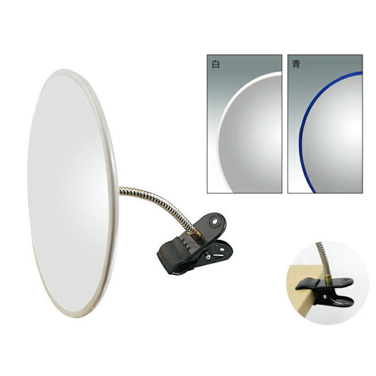 防犯ミラー 室内 カーブミラー 丸型 直系 440mm クリップ式 フレキ /グレー/白/青/ アクリル製 信栄物産 日本製 H45K