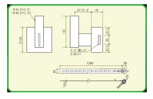 アンゼンミラー 電柱用取付金具 <br>ポール径 34mm　　3ADK34B<br>ナック・ケイ・エス