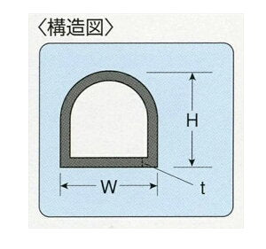 ターミナルラバー （穴なし金具なし）車止め　高さ(H)100×幅(W)100×長さ（Ｌ）1000　 D型ゴム【日本製　信栄物産】衝撃吸収材　【送料無料】