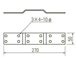 アンゼンミラー 　２面鏡用取付金具 <br>ポール径34～48.6mm　3AWK32　<br>ナック・ケイ・エス　<br>ステンレス 丸・角形用