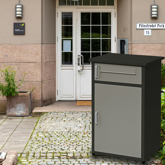 【公式】TBB-4978-BB 宅配ボックス2段 ブラック×ブラウン ダイマツ　DM限定　オリジナル宅配BOX　～安心で丈夫な設計～　ご不在時の置き配にピッタリな商品です。　宅配ボックス　一戸建て用　大型　特大　大容量　置き配ボックス　防水　アパート　マンション