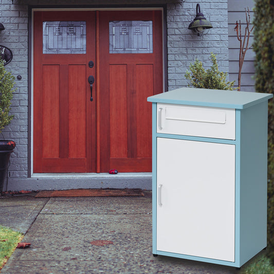 【公式】TBB-4978-WS 宅配ボックス2段 ホワイト×ブルー ダイマツ　DM限定　オリジナル宅配BOX　～安心で丈夫な設計～　ご不在時の置き配にピッタリな商品です。　宅配ボックス　一戸建て用　大型　特大　大容量　置き配ボックス　防水　アパート　マンション